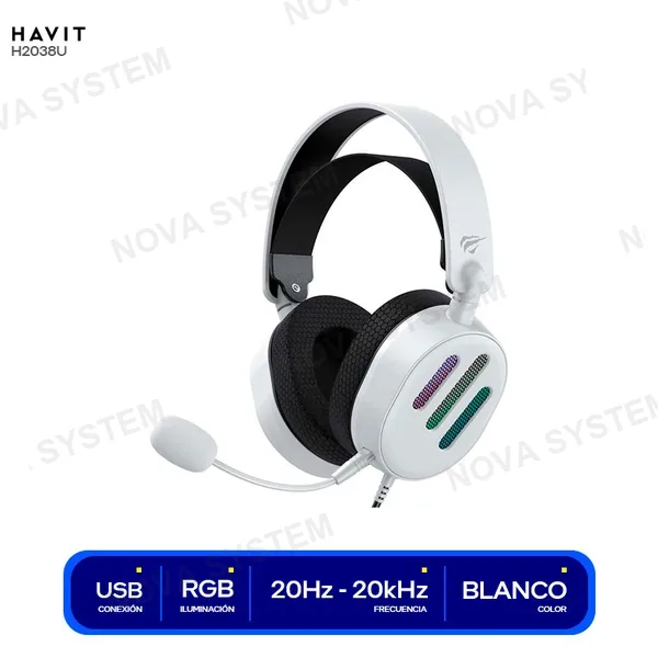 HVGMH-H2038U-WB AUDIFONO HAVIT H2038U ( HVGMH-H2038U-WB ) GAMING | USB