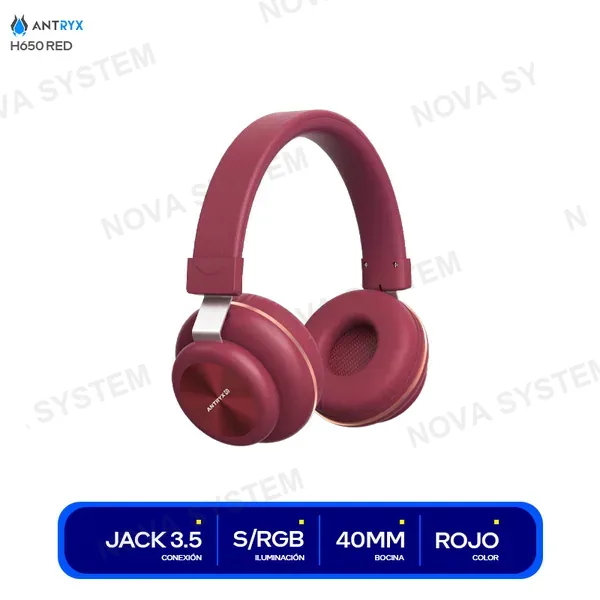 ( ADS-H650R ) AUDIFONO CON MICROFONO ANTRYX H650 RED ( ADS-H650R )