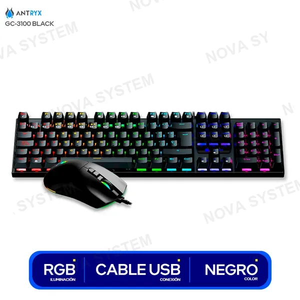 AGC-3100KRE-SP COMBO GAMING ANTRYX GC-3100 BLACK ( AGC-3100KRE-SP ) TE