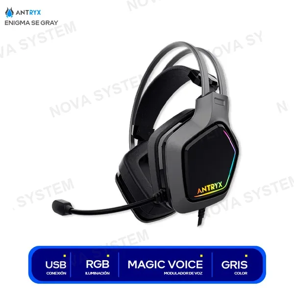 AGH-7320GR7V AUDIFONO GAMING ANTRYX ENIGMA SE GRAY ( AGH-7320GR7V )