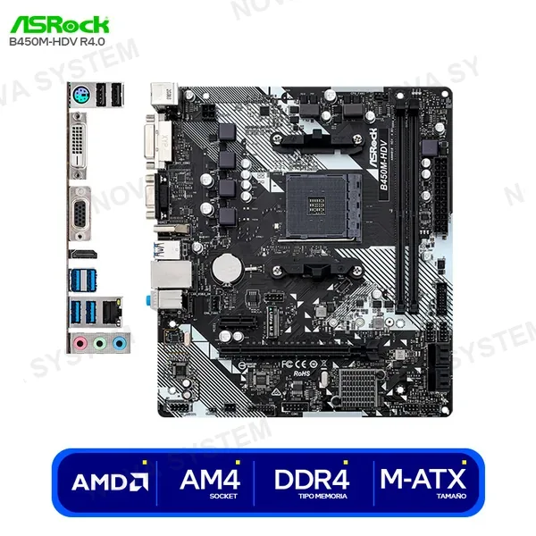 90-MXB9N0-A0UAYZ MOTHERBOARD ASROCK B450M-HDV R4.0 ( 90-MXB9N0-A0UAYZ )