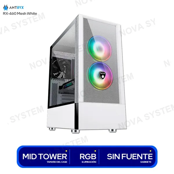AC-RX460MW CASE ANTRYX RX 460 MESH WHITE ( AC-RX460MW ) S/FUENTE