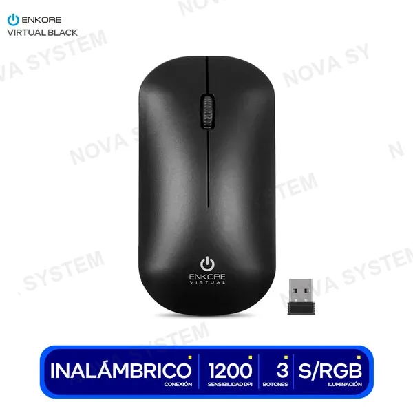 EKM202-B MOUSE ENKORE VIRTUAL BLACK ( EKM202-B ) WIFI | USB