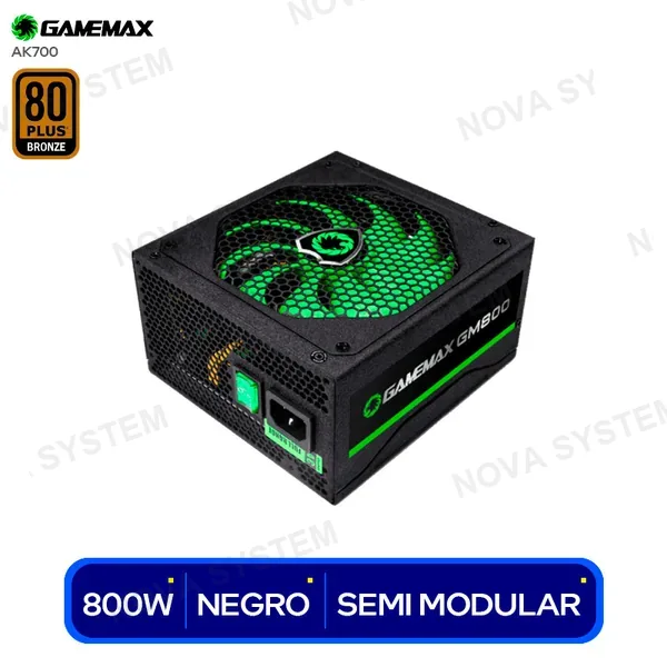 GM-800 FUENTE 800W GAMEMAX ( GM-800 ) | 80 PLUS BRONZE | SEMI