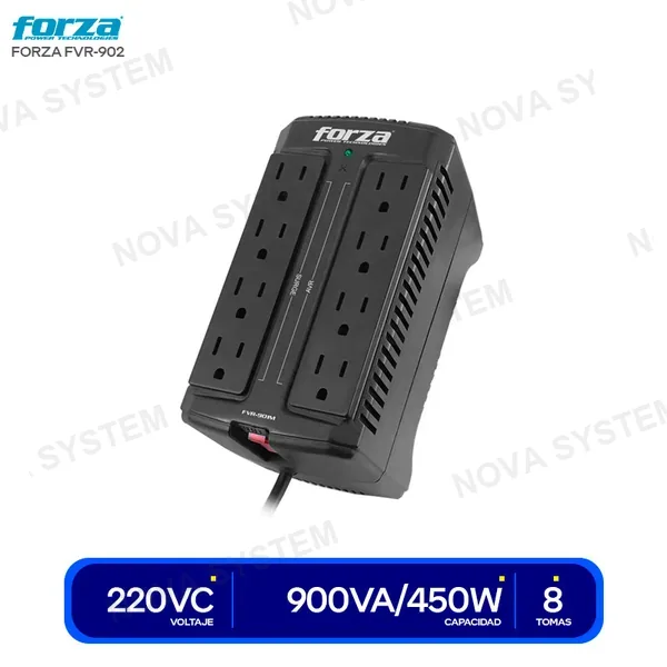 FVR-902 ESTABILIZADOR FORZA 8 TOMAS ( FVR-902 ) | 450W