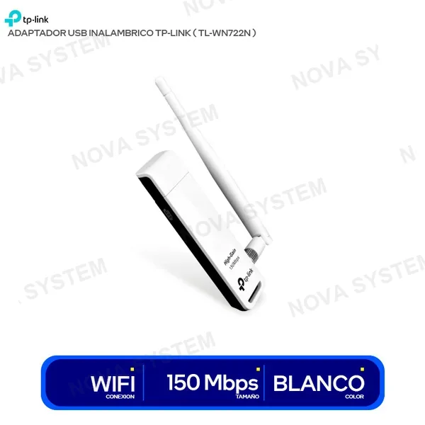 TL-WN722N ADAPTADOR USB INALAMBRICO TP-LINK ( TL-WN722N ) 150 MBP