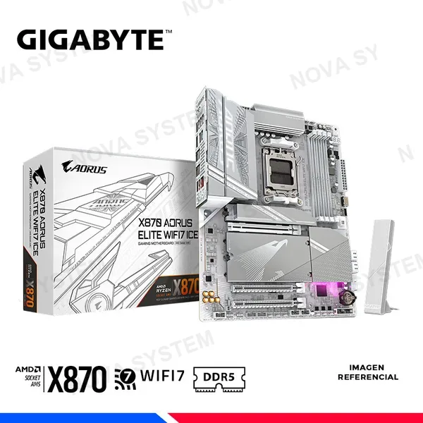 MAINBOARD GIGABYTE X870 AORUS ELITE WIFI7 ICE, DDR5, AM5, AMD