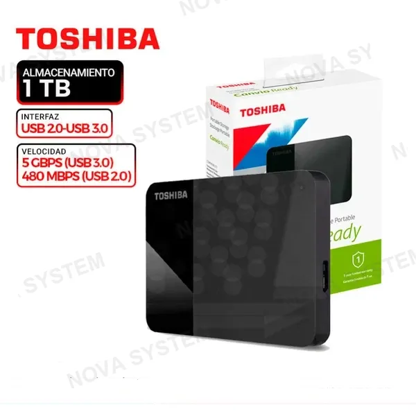 DISCO DURO EXTERNO 1TB TOSHIBA CANVIO READY USB 3.0 BLACK