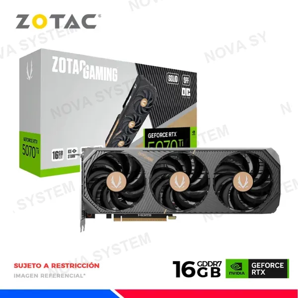 VGA ZOTAC GAMING GEFORCE RTX 5070 Ti SOLID SFF OC 16GB GDDR7