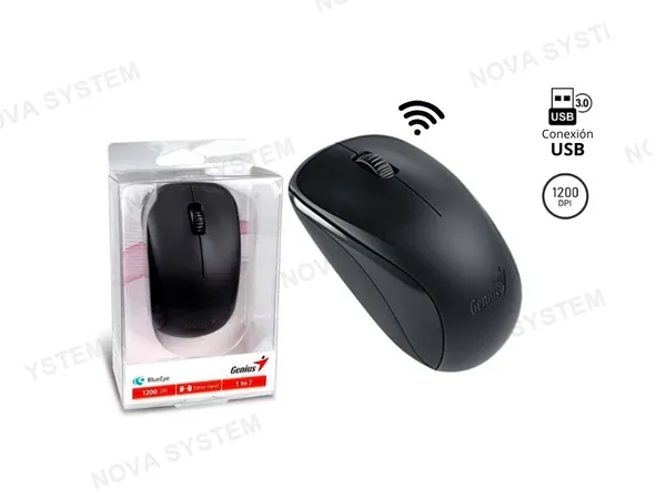 MOUSE GENIUS NX-7000 WIRELESS BLUEEYE BLACK