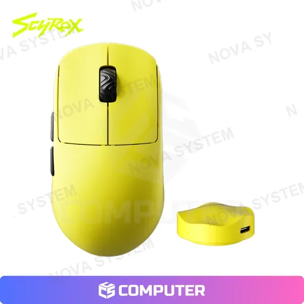 MOUSE GAMER SCYROX V8 AMARILLO 8K/30K DPI/36GR/PAW3950
