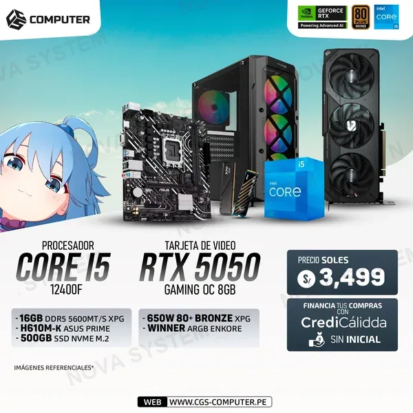 PC Build #2 Core i5 12400F | RTX 5050 8GB | H610M | 16GB RAM DDR5 | 500GB SSD