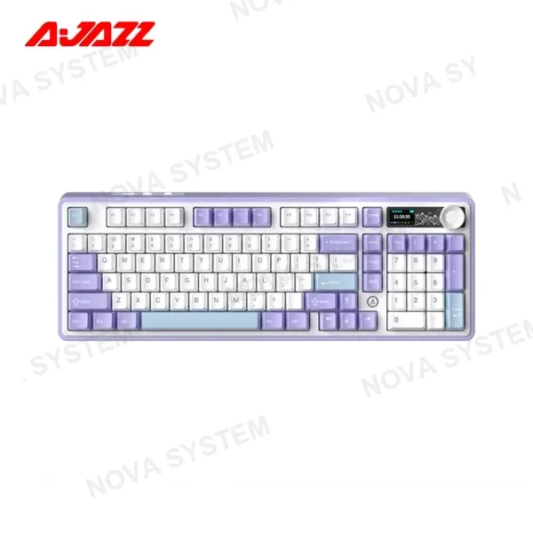 TECLADO AJAZZ MECANICO AK980 V2 WIRELLES SCREEN LCD RGB PURPLE WHITE BLUE