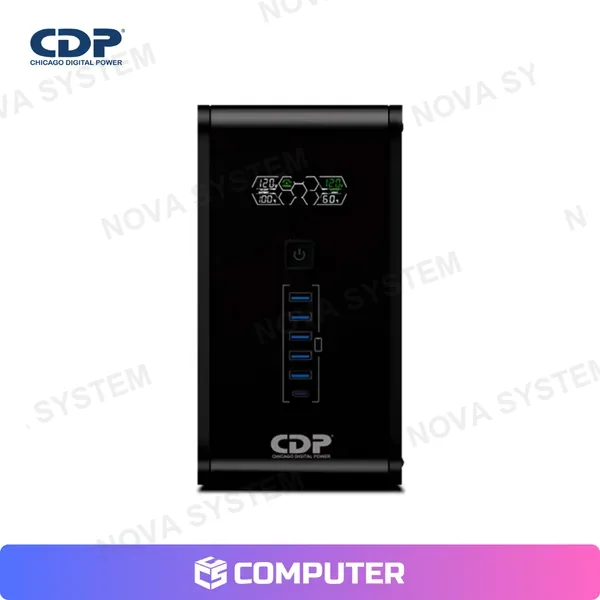 UPS CDP R-SMART751I 750VA/375W 10 SALIDAS/5 PUERTOS USB-A/1 TIPO C/BLACK