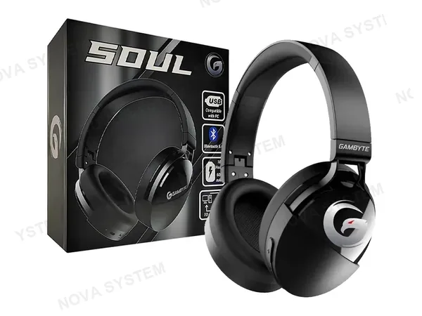AURICULAR INALAMBRICO GAMBYTE SOUL GAMING 5.1 (GI-SOUL-KT) CON MICROFONO, INTERFAZ BT, NEGRO