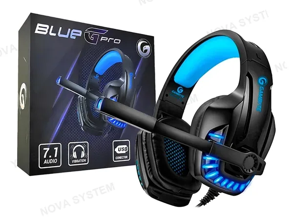 AURICULAR GAMBYTE G PRO GAMING 7.1 (GI-BLUEG-KT) CON MICROFONO, INTERFAZ USB, LED AZUL, AZUL