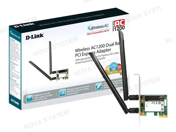 ADAPTADOR INALAMBRICO PCI EXPRESS D-LINK, AC1200 DOBLE BANDA 300 MBPS (DWA-582)