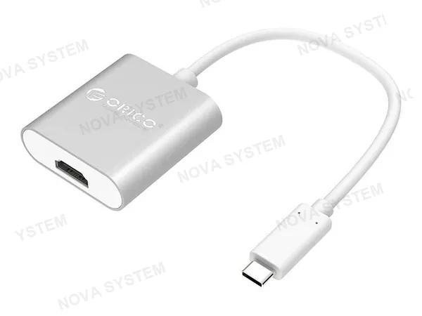 ADAPTADOR DE PUERTO TYPE C MACHO -- A -- PUERTO HDMI HEMBRA, ORICO, COLOR BLANCO (HDMI RCH-SV-PRO)