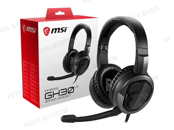 AURICULAR MSI IMMERSE GH30 V2 GAMING (GH30 V2) CON MICROFONO, INTERFAZ JACK 3.5 MM, NEGRO