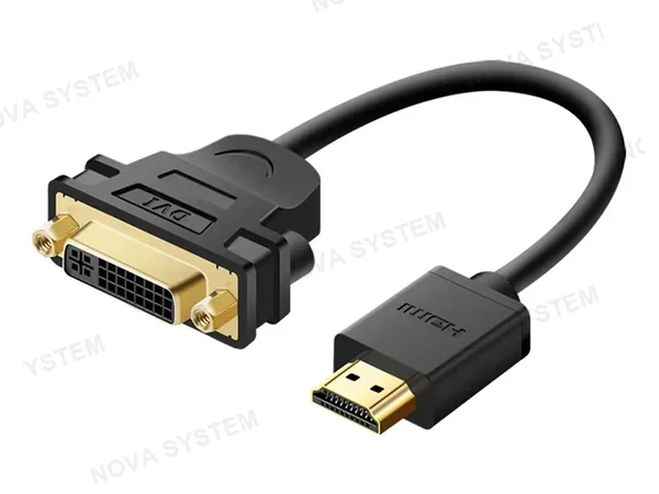 ADAPTADOR DE PUERTO HDMI MACHO -- A -- PUERTO DVI HEMBRA, GENERICO, COLOR NEGRO (HDMI - A - DVI 24+5)