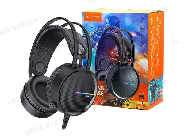 AURICULAR HOCO W100 GAMING (W100) CON MICROFONO, INTERFAZ USB, NEGRO