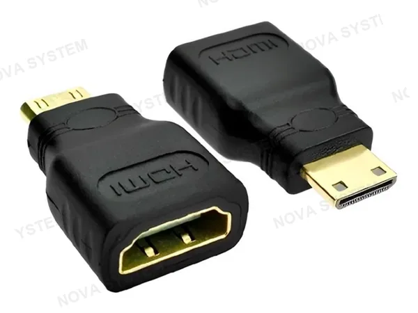ADAPTADOR GENERICO, 1 PUERTO HDMI HEMBRA A 1 PUERTO MINI HDMI MACHO, COLOR NEGRO (HDMI -A MINI HDMI)