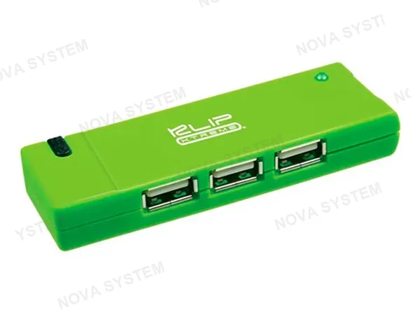 ADAPTADOR HUB DE 4 PUERTOS USB 2.0 HEMBRA, KLIP XTREME, VELOCIDAD DE TRANSFERENCIA 480 MBPS, CON ILUMINACION LED AL ENCENDER, COLOR VERDE (KUH-400G