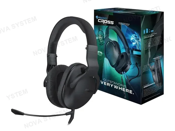 AURICULAR ROCCAT CROSS GAMING (ROC-14-510) CON MICROFONO, INTERFAZ JACK 3.5 MM, NEGRO