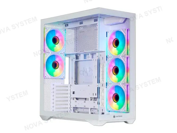 CASE ANTRYX FX970 PRO WHITE GAMING S/FUENTE (AC-FX970WP) 2 PANEL DE VIDRIO, 5 VENTILADORES ARGB
