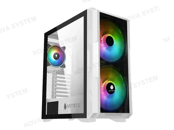 CASE ANTRYX FX CRUISER WHITE (AC-FX573W-R1) ARGB FAN X3, VIDRIO TEMPLADO & MESH, BLANCO