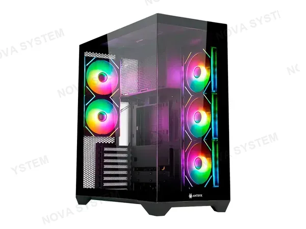 CASE ANTRYX FX970 PRO BLACK GAMING S/FUENTE (AC-FX970K) 2 PANEL DE VIDRIO, 5 VENTILADORES ARGB
