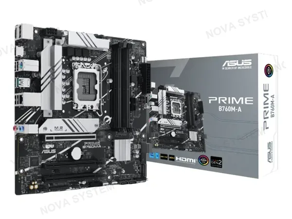 PLACA MADRE ASUS B760M-A PRIME (90MB1EK0-M0AAY0) SOCKET LGA 1700, RAM DDR5 BUSS 7200OC MHZ, 13VA, 12VA GEN