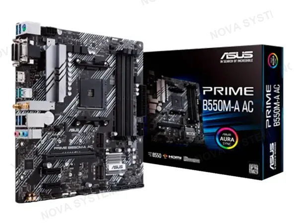 PLACA MADRE ASUS B550M-A AC PRIME (90MB15K0-M0EAY0) SOCKET AM4, RAM DDR4 BUSS 4866OC MHZ, WIFI