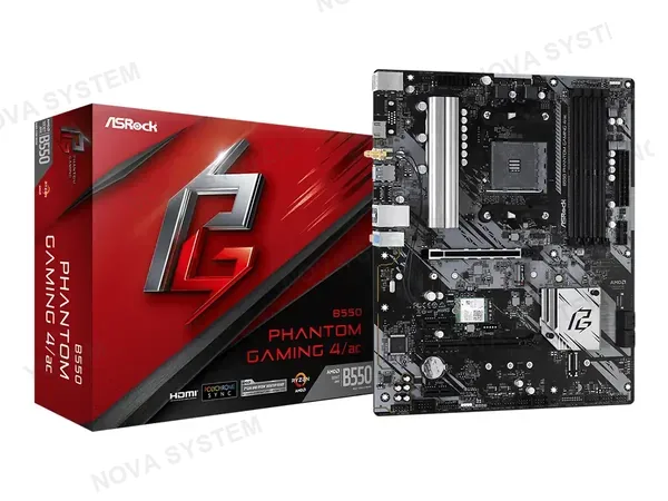 PLACA MADRE ASROCK B550 PHANTOM GAMING 4/AC (90-MXBDZ0-A0UAYZ) SOCKET AM4, RAM DDR4 BUSS 4533OC MHZ, WIFI