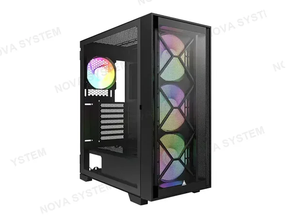 CASE MONTECH AIR 1000 PREMIUM (CACAMT0013-E-3) PANEL DE VIDRIO, 4 VENTILADORES, LED ARGB, NEGRO