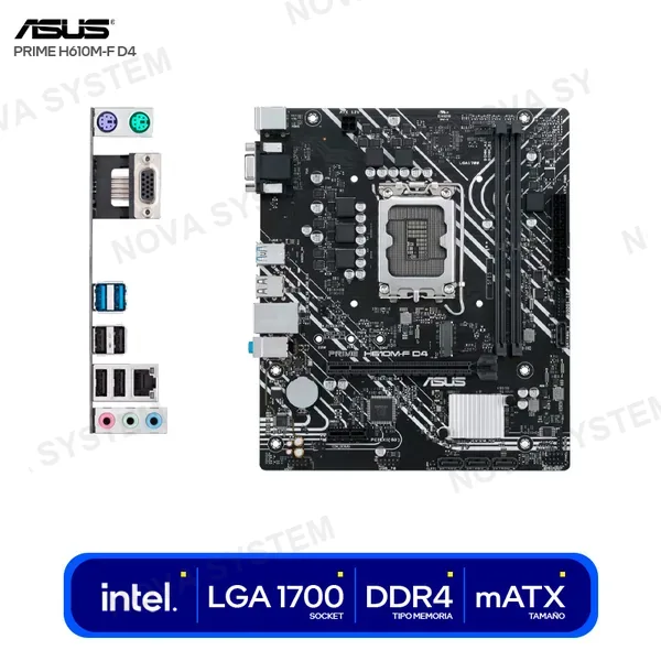 PLACA MADRE ASUS PRIME H610M-F (90MB1H70-M0EAY0) SOCKET LGA 1700, RAM DDR4 BUSS 3200MHZ, 13VA, 12VA GEN