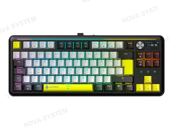 TECLADO GAMER ANTRYX TK-950 PRO (ATK-950PKGRE-SP) MECANICO, SWITCH RED, NEGRO, KEYCAPS NEGRAS Y GRISES