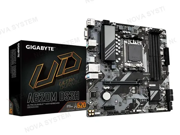 PLACA MADRE GIGABYTE A620M DS3H (A620M-DS3H) SOCKET AM5, RAM DDR5 BUSS 7600OC MHZ