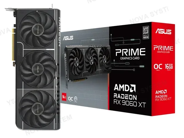 TARJETA DE VIDEO ASUS RX 9060XT PRIME 16GB 128 BIT PCI 5.0 GDDR6 (90YV0LF1-M0AA00) 3 VENT