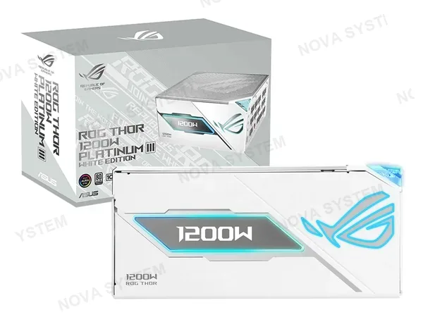 FUENTE DE PODER ASUS 1200W ATX, PLATINUM 80 PLUS, ROG THOR CON RGB MODULAR, COLOR BLANCO(90ROG-THOR-1200P3-G-W)