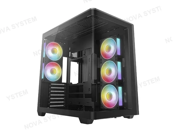 CASE DEEPCOOL CG590U ATX 5 VENTILADORES, LED ARGB, NEGRO
