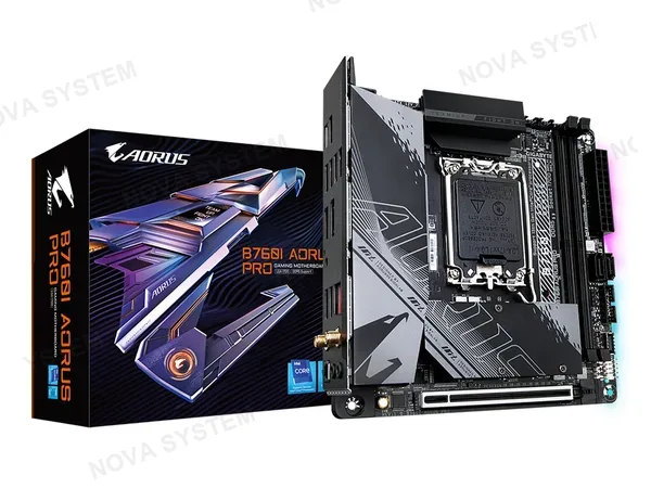 PLACA MADRE GIGABYTE B760I AORUS PRO (9MB76IPRO-00-G10) WIFI6E SOCKET LGA 1700, RAM DDR5, 14VA, 13VA, 12VA GEN, RGB