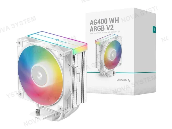 COOLER PARA PROCESADOR DEEPCOOL AG400 WH ARGB V2 (R-AG400-WHAMMN-GJD) 1 VENTILADOR, 120MM, LED ARGB