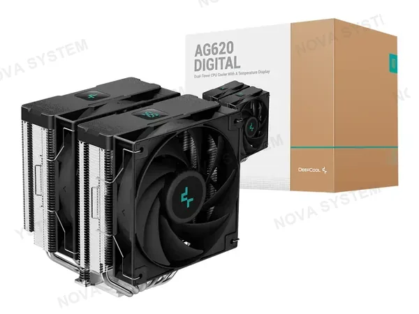 COOLER PARA PROCESADOR DEEPCOOL AG620 DIGITAL (R-AG620-BKNDMN-G-1) 2 VENTILADORES, ALUMINIO