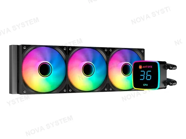 SISTEMA DE ENFRIAMIENTO LIQUIDO ANTRYX TRITON EDGE 360 (AWC-TED360K) 3 VENTILADORES, LED ARGB, NEGRO
