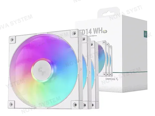 COOLER PARA CASE DEEPCOOL FD14 ARGB WH 3 IN 1 ( R-FD14-WHAPN3-G ) PACK 3 EN 1, 140MM