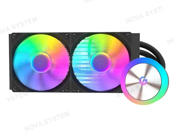 SISTEMA DE ENFRIAMIENTO LIQUIDO GAMBYTE DG240 (AIO-DG240BL-GHT) 2 VENTILADORES CON ILUMINACION ARGB