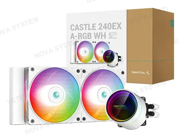 SISTEMA DE ENFRIAMIENTO LIQUIDO CASTLE 240EX ARGB WH (DP-GS-H12WCSL240EXWH) 2 VENTILADORES, 240MM, LED ARGB