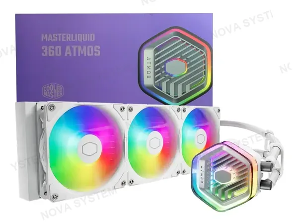SISTEMA DE ENFRIAMIENTO LIQUIDO COOLER MASTER MASTERLIQUID 360 ATMOS WHITE (MLX-D36M-A25PZ-RW) 3 VENTILADORES, 360MM, LED ARGB