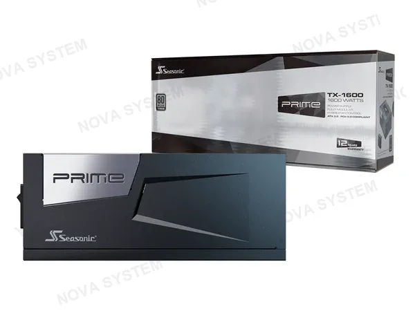 FUENTE DE PODER SEASONIC 1600W (SSR-1600TR2) PRIME TX ATX 3.1 80 PLUS TITANIUM PCIE GEN 5 FULL MODULAR, NEGRO